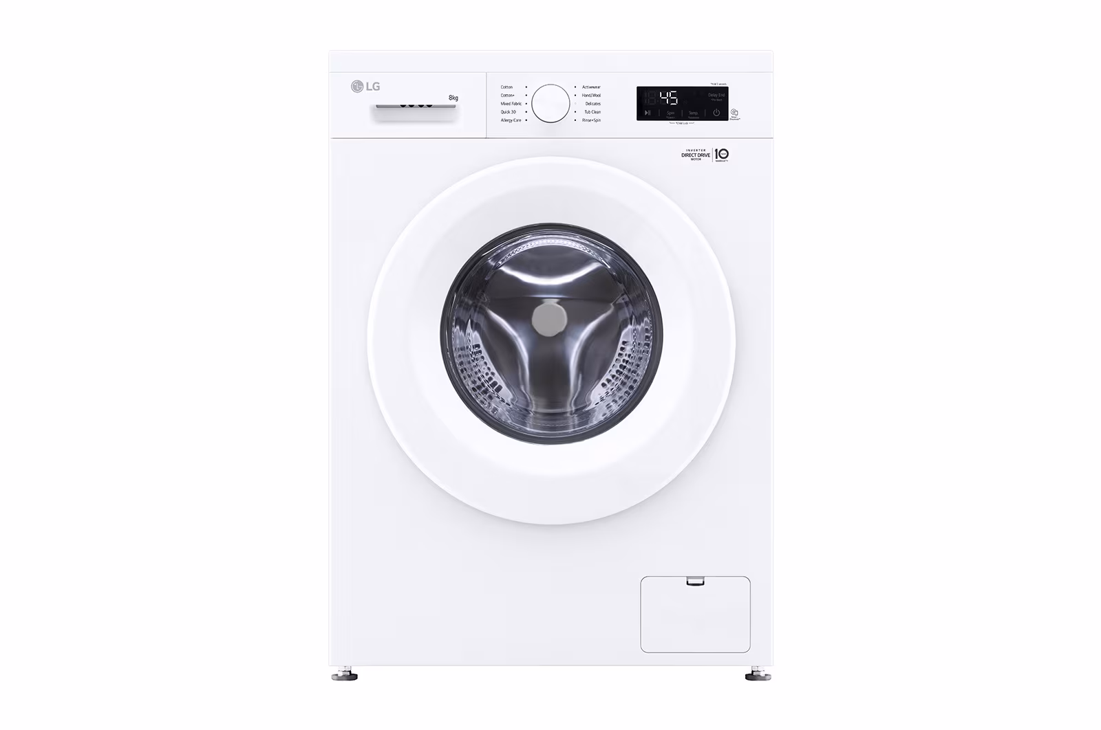 Front Load Washer 8KG , Direct Drive Motor, Smart Diagnosis, White Color